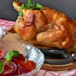 Frango assado com legumes